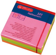 herlitz Haftnotiz-Würfel, 75 x 75 mm, Neonfarben