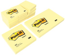 Post-it Haftnotizen, 102 x 152 mm, gelb