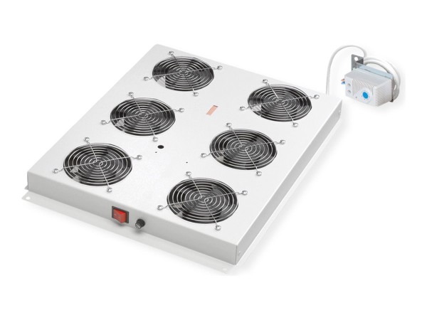 ROLINE 48,26cm 19Zoll Dachluftereinheit 6 Lufter Thermostat grau 26.21.0274