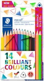 STAEDTLER Dreikant-Buntstift ergosoft, 12+2 Kartonetui