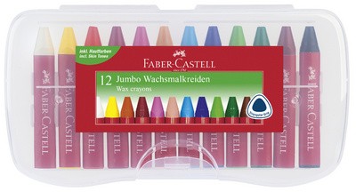 FABER-CASTELL Dreikant-Wachsmalkreide Jumbo, 24er Etui