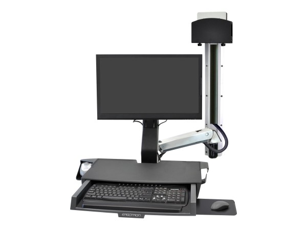 ERGOTRON StyleView Sit-Stand Combo System with Small Black CPU Holder up to 45-272-026
