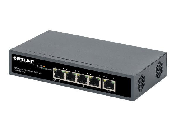 INTELLINET INTELLINET 4-Port Gigabit+1GE (PD) High PoE Switch
