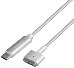 LogiLink USB-C - Apple MagSafe 2 Ladekabel, silber