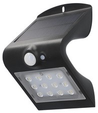 uniTEC Solar-LED-Wandleuchte mit Bewegungsmelder, schwarz