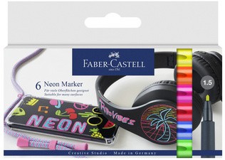 FABER-CASTELL Neon Marker, 6er Kartonetui