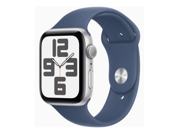 APPLE Watch SE GPS 44mm Silver Aluminium Case with Denim Sport Band - M/L MXER3QF/A