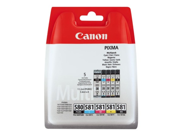 CANON CANON PGI 580 PGBK/CLI 581 CMYBK Multipack 5er Pack Schwarz, Gelb, Cyan, Magenta Tintenbehälter