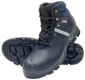 uvex 2 construction Schnürstiefel S3, schwarz/blau, Gr. 38