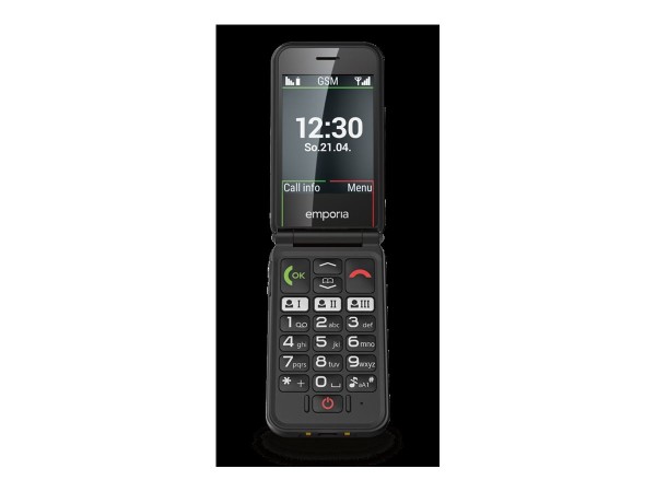 EMPORIA emporiaSIMPLICITYglam black (V3), 2G, Großtastenklapphandy 2G, ohne V227.V3.BK.01