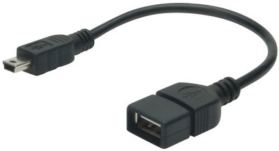 DIGITUS USB 2.0 Adapterkabel, Mini USB-B - USB-A, 0,2 m