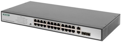 DIGITUS 19" Fast Ethernet PoE Switch, 24-Port, Unmanaged