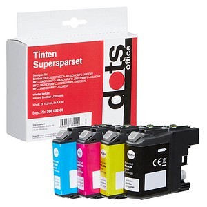 DOTS DOTS schwarz, cyan, magenta, gelb Druckerpatronen kompatibel zu brother LC-223BK, L; 1 Pack = 4 St.