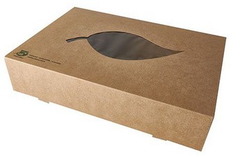 PAPSTAR Cateringbox "pure", 464 x 313 x 80 mm, braun