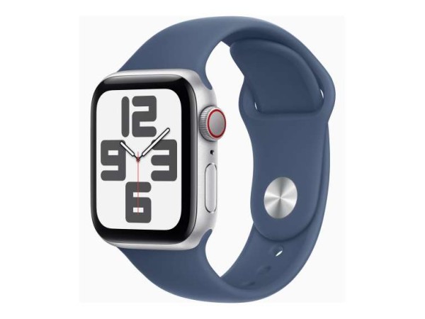 APPLE Watch SE GPS + Cellular 40mm Silver Aluminium Case with Denim Sport B MXGG3QF/A