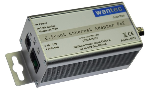 WANTEC WANTEC 2wIP, 2-Draht Ethernet Adapter mit PoE,5613