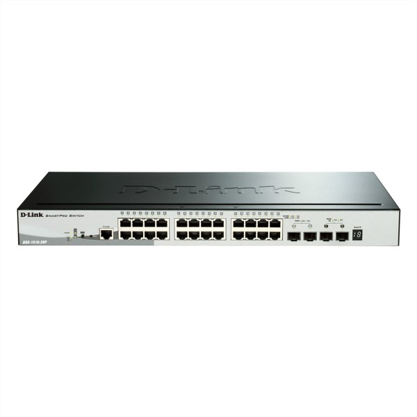 D-LINK 28-Port Smart Managed PoE Gigabit Stack Switch 2x 10Gdlink|green 3.0 DGS-1510-28P/E