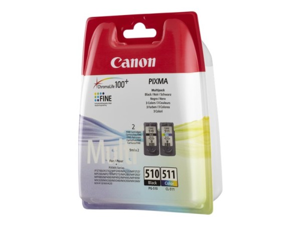 CANON PG 510 / CL 511 Multi pack 2er Pack Schwarz, Farbe (Cyan, Magenta, Ge 2970B011