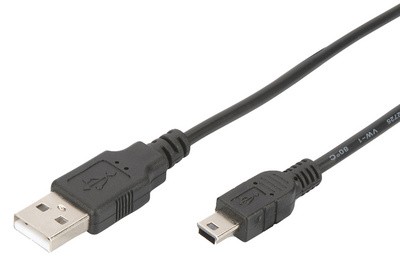 DIGITUS USB 2.0 Anschlusskabel, USB-A - Mini USB-B, 1,8 m