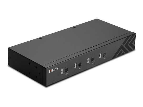 LINDY LINDY 4 Port KM Switch, USB 2.0 & Audio