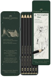 FABER-CASTELL Bleistift PITT GRAPHITE Matt, 6er Etui