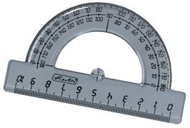 herlitz Halbkreis-Winkelmesser 180 Grad, aus Kunststoff