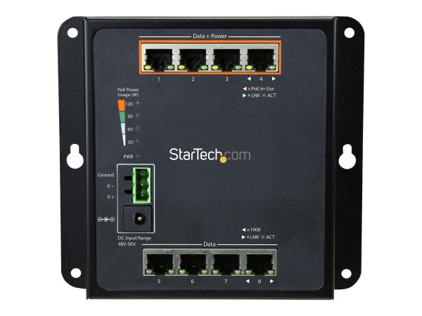 STARTECH.COM 8 Port POE Managed Ethernet Switch - 30W per PoE+ Port - Indus IES81GPOEW
