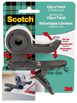 Scotch Handabroller Clip & Twist, türkis, bestückt