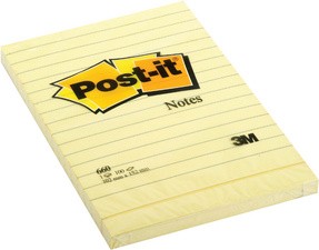 Post-it Haftnotizen, 102 x 152 mm, kariert, gelb