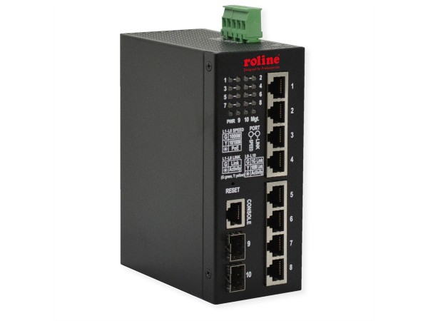 ROLINE Industr. Gigabit Eth. Switch 8x+ 2x dual-speed SFP managed 21.13.1131