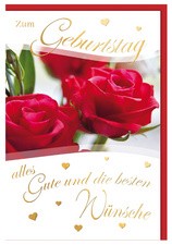 SUSY CARD Geburtstagskarte "rote Rose"