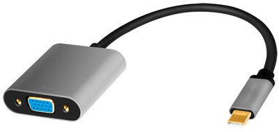 LogiLink USB 3.2 - VGA Adapterkabel, 0,15 m, schwarz/grau