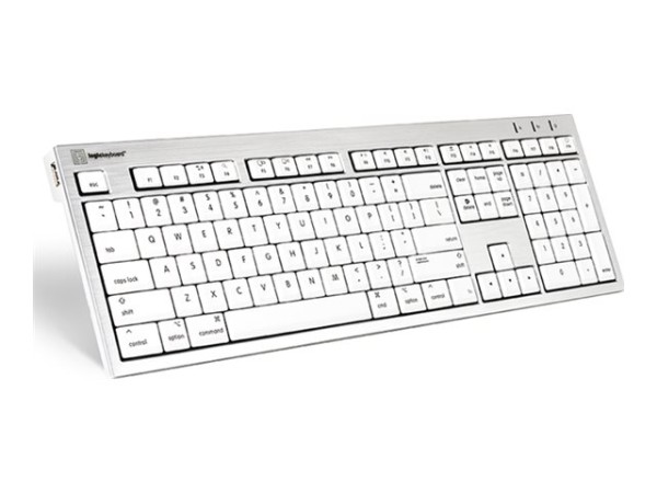 LOGIC-KEYBOARD LOGIC-KEYBOARD Logickeyboard SKB-CWMU-UK USB QWERTY UK Englisch Silber - Weiß Tastatur (SKB-CWMU-UK)