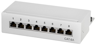 LogiLink Desktop Patch Panel Kat. 6A, 8-Ports, lichtgrau