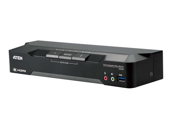 ATEN ATEN CM1942 2-Port 4K DP Dual Display Mini Matriv Boundless KVM (CM1942)