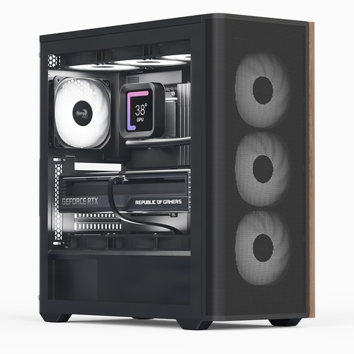 AEROCOOL AEROCOOL Geh Midi D501A-G-WT-V2 (W/Wood/ATX)