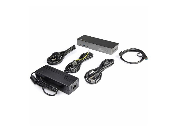 STARTECH.COM STARTECH.COM USB-C & USB-A Dock - Hybrid Triple Monitor Laptop Docking Station DisplayPort & HDMI 4K