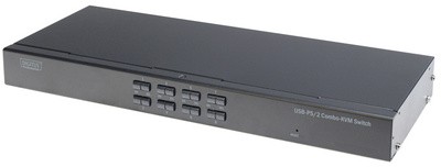 DIGITUS KVM Combo Switch USB / PS/2, 8-fach, schwarz