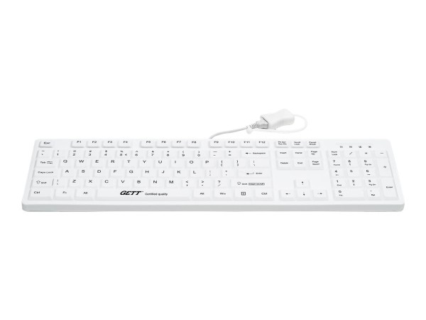 GETT GETT CleanType Easy Protect USB Silikon Tastatur mit Kunststoffgehaeuse desinfizierbar wasserdicht I