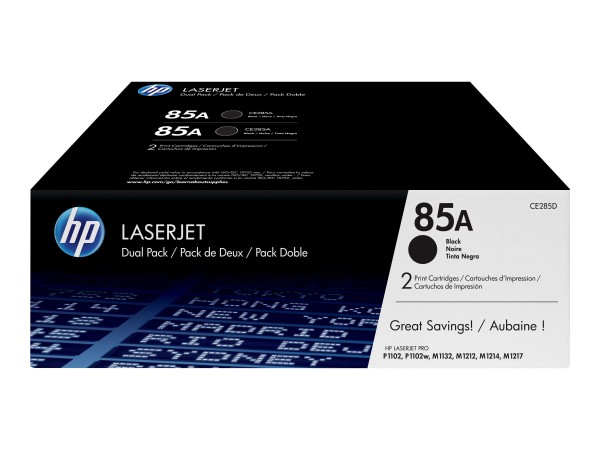 HP HP 85A 2er Pack Schwarz LaserJet Tonerpatrone (CE285AD)