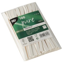 PAPSTAR Papier-Rührstäbchen "pure", Länge: 140 mm, weiß