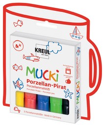 KREUL Porzellan-Pirat Porzellanmalstift "MUCKI", 5er-Set