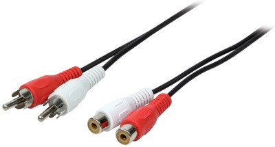 LogiLink Audiokabel, 2x Cinchstecker - 2x Cinchkupplung, 5 m