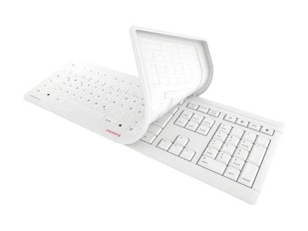 CHERRY TAS STREAM PROTECT KEYBOARD Corded US-Layout weiß JK-8502EU-0