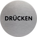 DURABLE Piktogramm "Drücken", Durchmesser: 65 mm, silber