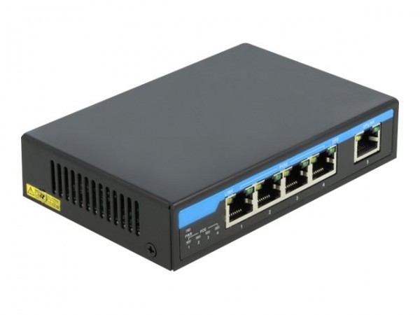 DELOCK Gigabit Ethernet Switch 4 Port PoE + 1 RJ45