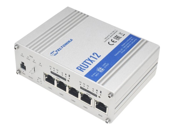 TELTONIKA RUTX12 - Wireless Router - WWAN - 5-Port-Switch - GigE, PPP, Modb RUTX12000000