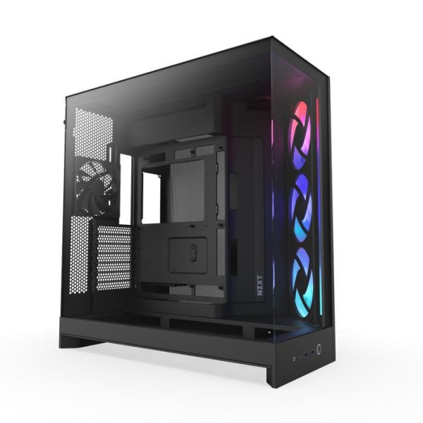 NZXT NZXT H9 Flow RGB (2025) All Black Midi Tower ATX Gaming Gehäuse schwarz mit Glasfenster