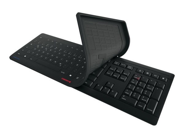 CHERRY CHERRY Keyboard STREAM PROTECT WIRELESS [DE] black +++ mit hochwertiger Schutzmembran