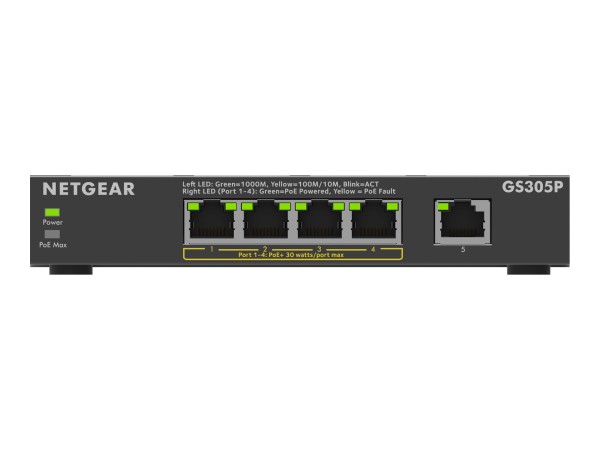NETGEAR GS305P PoE Gigabit Ethernet Unmanaged Plus Switch GS305P-300EUS